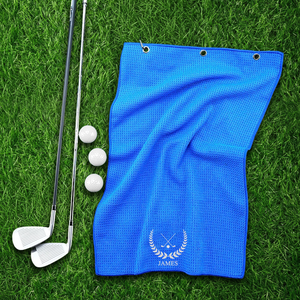 Personalised Embroidered Quick Dry Microfiber Waffle Golf Towel with Monogram and Carabiner Clip Golf Accessory Birthday Gift for Golf Lovers HO82 900774