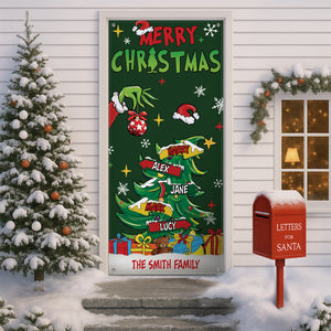 Custom Family Name Merry Grinchmas Door Cover CH07 899968