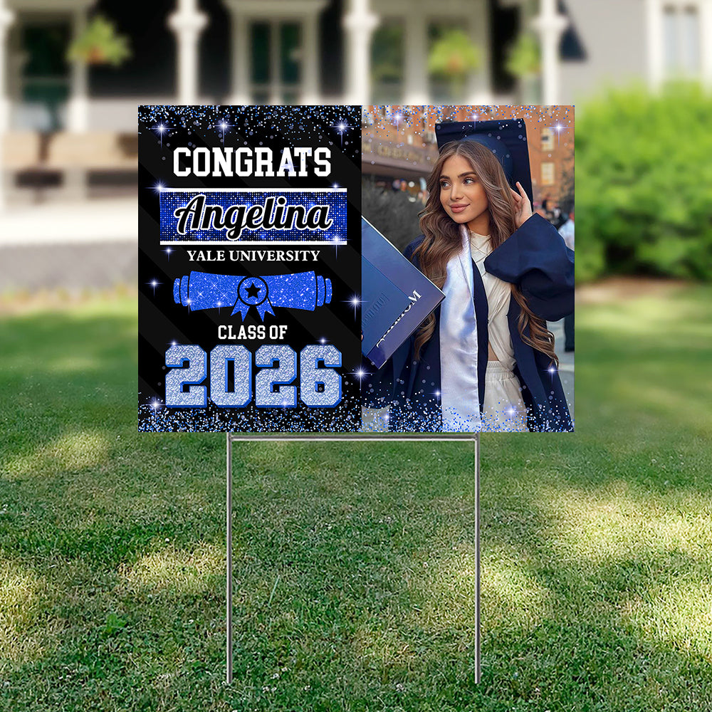 Custom Photo Congrats Class of 2026 Graduation Yard Sign CH07 910734