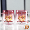 Custom Photo Dog Mom Cat Mom Pink Gradient Glass Mug - Gift For Dog Cat Mom, Mother's Day HO82 901768