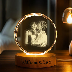 Custom Couple Photo Engraved Crystal Photo With Light HA75 898204