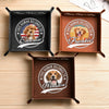 Custom Photo Human Belongs To Dog Happy Father's Day Leather Valet Tray LM32 893611