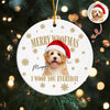 Custom Dog Photo Merry Woofmas Ceramic Ornament - Gift For Christmas, Dog Lovers Gift HO82 903314