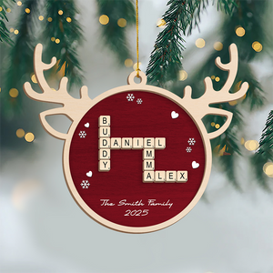 Personalized Family Name Scrabble Christmas 2 Layer Wooden Ornament LM32 895441