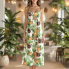 Custom Dog Photo Tropical Women's V-Neck Cami Maxi Dress HO82 893604