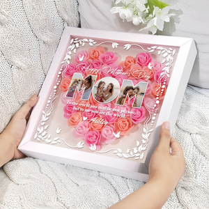 Custom Photo Happy Mother's Day Heart Flower Shadow Box HO82 893610