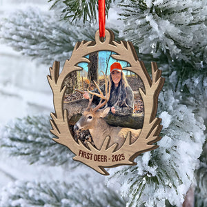 Custom Photo First Deer 2 Layer Wooden Ornament For Hunting Lovers HA75 898398