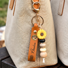 Personalized Custom Photo And Name Floral Beaded Keyring TH10 170805
