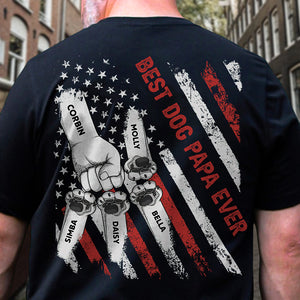 Fist Bumps Dad & Pet US Flag Back Shirt Personalized Father's Day Gift CH07 895904