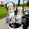 Custom Dog Cat Photo Golf Ball Pattern With America Flag Golf Head Cover HO82 902376