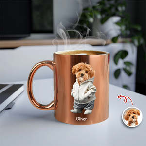 Custom Photo Cool Dog, Cat Metallic Mug Gift For Dog Cat Pet Lover HO82 900568