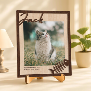 Custom Photo Forever In My Heart 2-Layered Wooden Plaque With Stand Memorial TH10 894231
