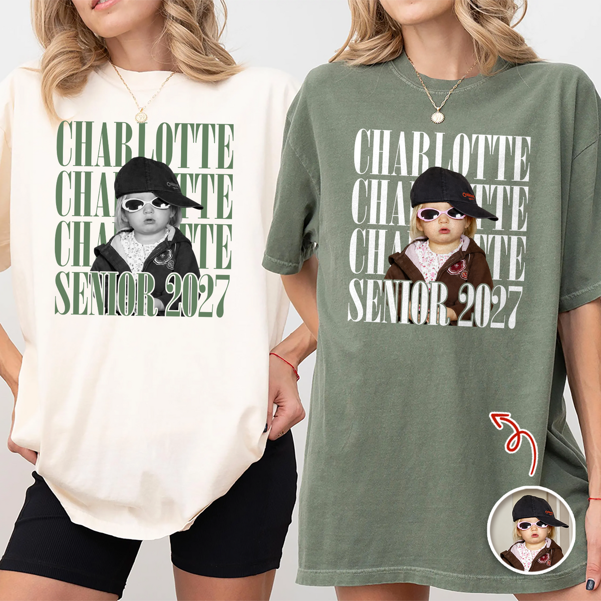 Custom Photo & Name Vintage Senior 2027 Comfort Shirt TH10 170597