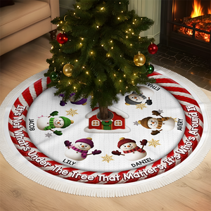 Custom Crochet Snowman Our Christmas Our Story Family Tree Skirt HO82 900068