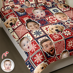 Custom Christmas Family Photo Bedding Set CH07 899936
