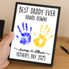 Personalized DIY Handprint Sign - Best Dad Ever Sign Wooden Plaque With Stand TH10 892983