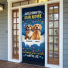 Christmas Peeking Dogs Welcome To Our Home The Humans Just Live Here Door Cover For Dog Lovers HO82 900214