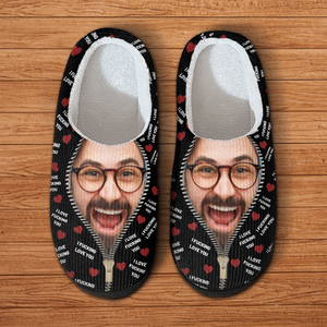 Custom Photo I F* Love You I Love F* You Gift For Him - Personalized Slippers HO82 900168