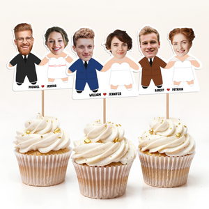 Custom Photo Face Wedding Couple Decoration Cupcake Toppers HA75 892222