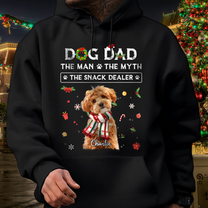 Christmas Dog Dad The Man The Myth The Snack Dealer Custom Dog Photo Dark Shirt Christmas Gift CH07 896282