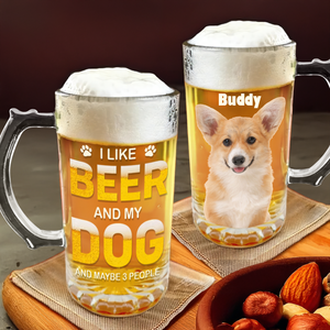 Custom Photo Best Dog Dad Ever Dog Father Print Glass Beer Mug HO82 893682