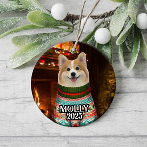 Custom Cute Dog Photo Christmas Ornament Gift For Dog Lover CH07 896804