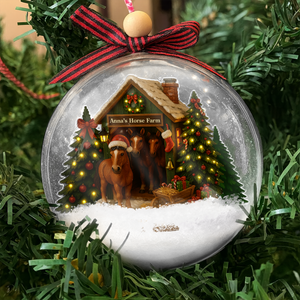 Custom Name Horse Farm 3D Ball Ornament – Christmas Gifts For Farmhouse LM32 897117