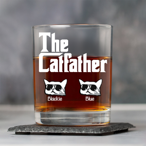 The CatFather For Cat Lovers Personalized Whiskey Glass LM32 893525
