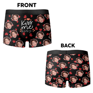 Custom Face Photo Kiss Me Men's Boxer Brief Funny Valentine Gift For Husband/Boyfriend CH07 899742