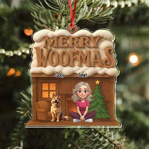 Personalized Merry Woofmas Acrylic Ornament For Dog Lover TH10 896529