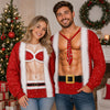 Personalized Funny Santa Body Illusion Christmas 3D Sweatshirt Novelty Christmas Party Sweater, Holiday Gift CH07 180390