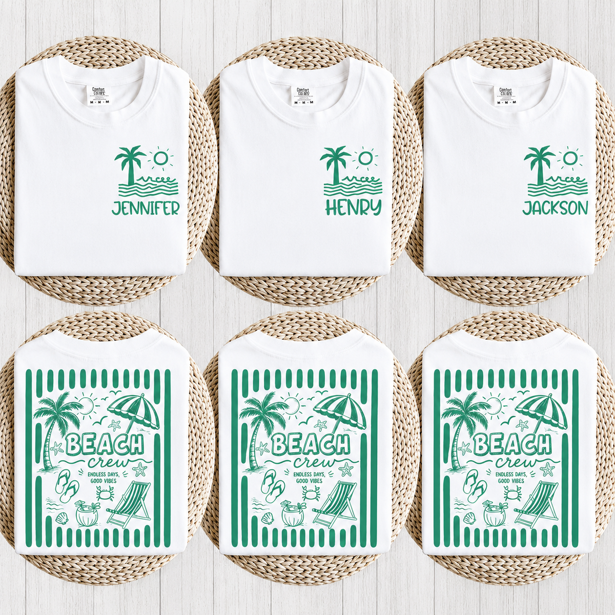 Custom Name Beach Vacation Family Front & Back Comfort Shirt – Summer Gift HO82 903026