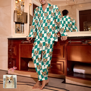 Custom Dog Photo Checker Design For Dog Lover Pajamas TH10 894979