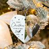 Custom Photo First Christmas as Mr & Mrs Heart shaped Ceramic Ornament Christmas Married Bauble Gift HO82 903424