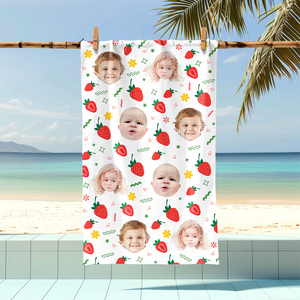 Custom Photo Fruits Beach Towel With Name, Vacation Gift CH07 895820