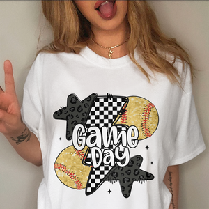 Glitter Softball Retro Checkered Softball Family Bright Shirt HO82 893646