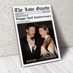 The Love Gazette Custom Couple Photo Newspaper Style Poster Canvas Anniversary Gift for Couple CH07 896484