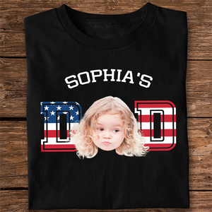 Custom Photo Kid - Kid's Dad US Flag Dark Shirt HA75 892426