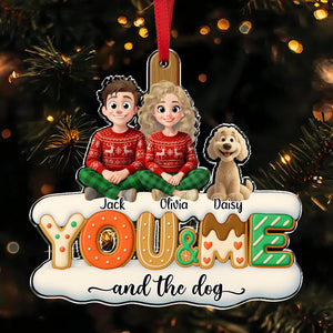 You & Me And Lovely Dog Acrylic Ornament Personalized Gift For Dog Lovers HO82 900216