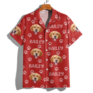 Custom Photo Funny Pet Face Pattern Dog Cat Family Hawaii Shirt HA75 892312
