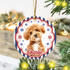Custom Pet Photo Striped Pattern Ceramic Ornament Gifts For Pet Lovers HA75 922128