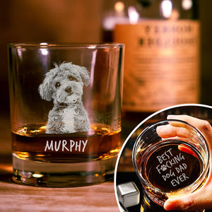 Custom Photo Best F*cking Dog Dad Ever Engraved Whiskey Glass Gift For Dog Lover CH07 895734