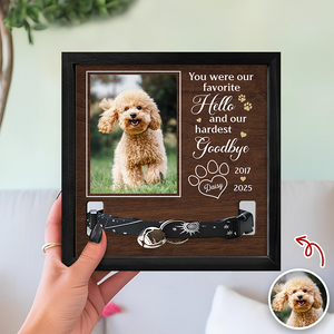 Custom Photo I Loved You Whole Life Memorial Dog Cat Square Collar Frame HA75 892818