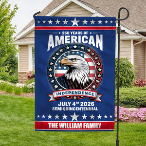 250 Years of America Anniversary Independence Day 2026 Custom Family Name Garden Flag CH07 896970