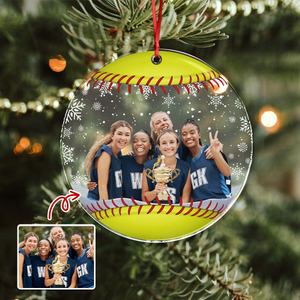 Custom Photo Baseball Team Softball Team Christmas Acrylic Ornament Gift HA75 897140