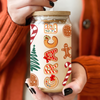 Custom Name With Christmas Decor Glass Can With Lid Gift TH10 896615
