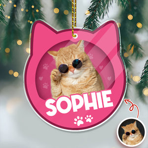 Custom Furry Baby Cat Photo - Personalized Acrylic Ornament Gift For Cat Lovers CH07 899104