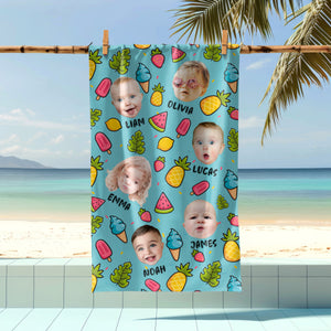 Custom Cute Photo Fruit Tropical Beach Towel Summer Party Gift CH07 895828