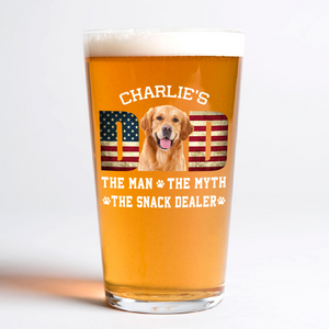 Custom Photo Dog Dad The Man The Myth American Flag Dad Beer Glass HA75 892402