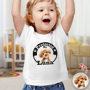 Protected By Human Dog Photo Ver 2 - Personalized Baby Onesie LM32 895019